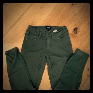 Paige Denim Army Green Skinny Jeans